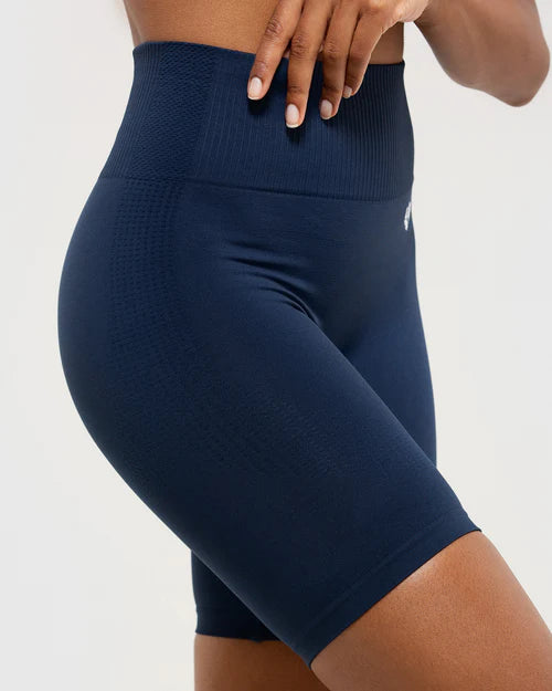 Power Seamless Shorts and Bra "Pump It" in Navy Blue