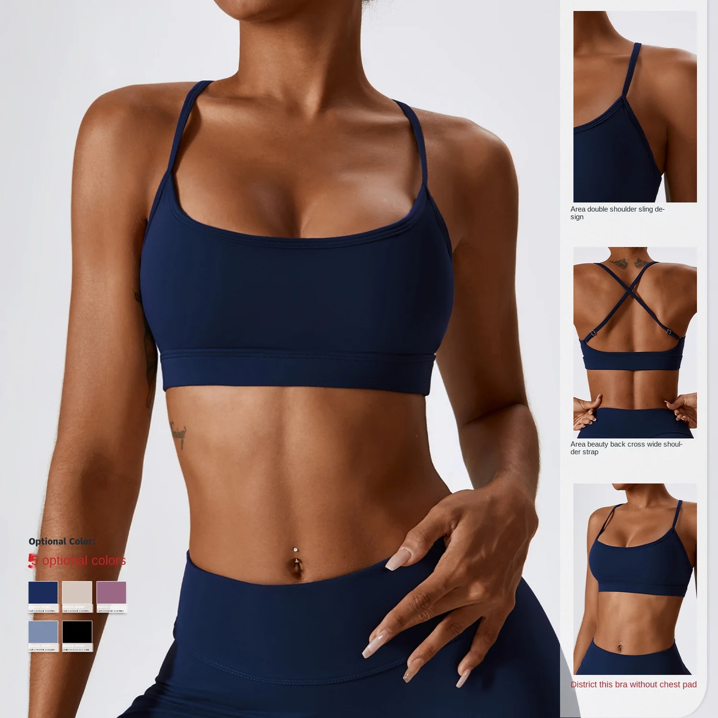 Power Seamless Shorts and Bra "Pump It" in Navy Blue